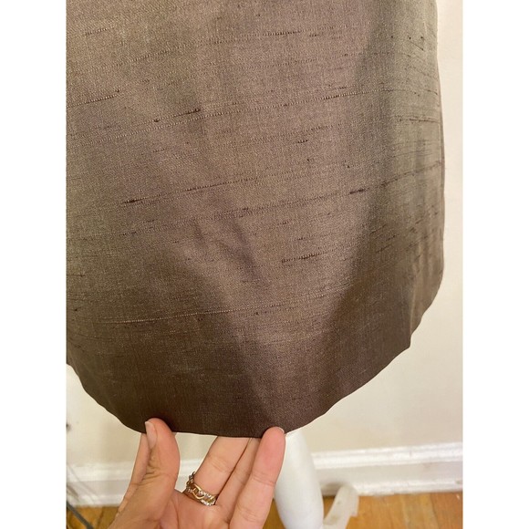 BCBG MaxAzria Chocolate Brown 100% Silk Taffeta Mini Skirt Size 4 Small 💕 - Picture 3 of 6